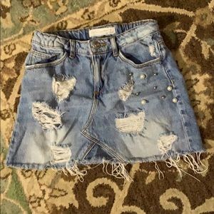Zara girls embellished Jean Mini Skirt